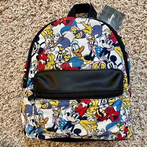 Disney Mickey & Friends Characters All-Over Mini Backpack (New)
